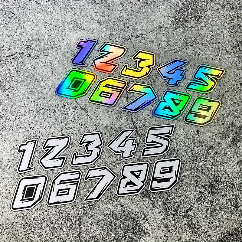 1세트 '레이싱 스타일 번호 스티커' 세트 자동차 오토바이 스타일링 장식 레이스 ID 테마 데칼 액세서리