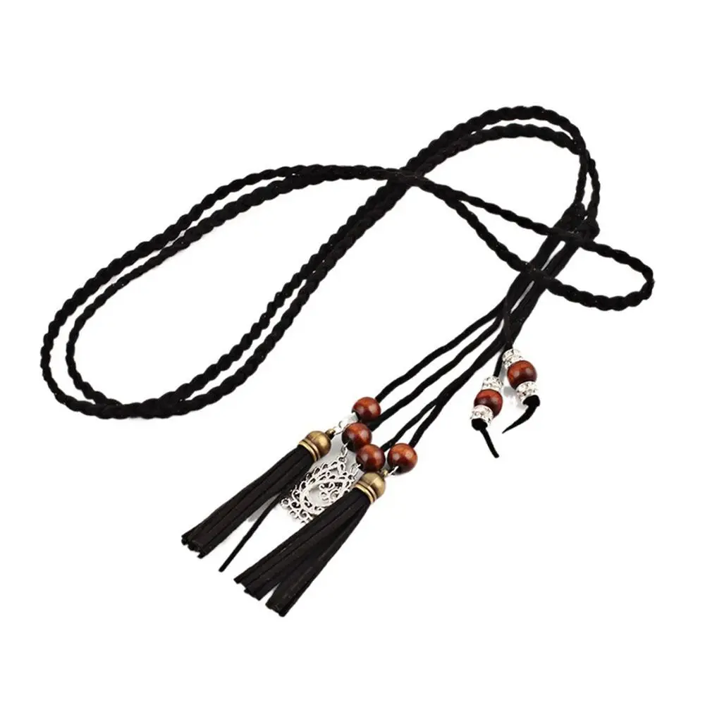 Thin Sweet Woven Rope Waistband Chinese Style Knot Decorated Waist Chain Tassles Belts Braided Belt Waist Rope