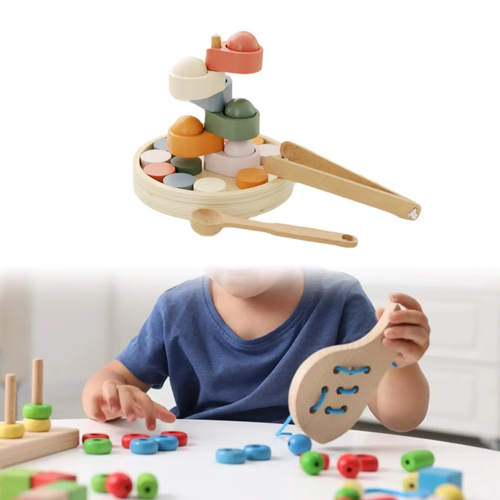 Selezionatore di colori Conteggio giocattoli Gioco di motricità fine Giocattolo Montessori Tazza di smistamento in legno per