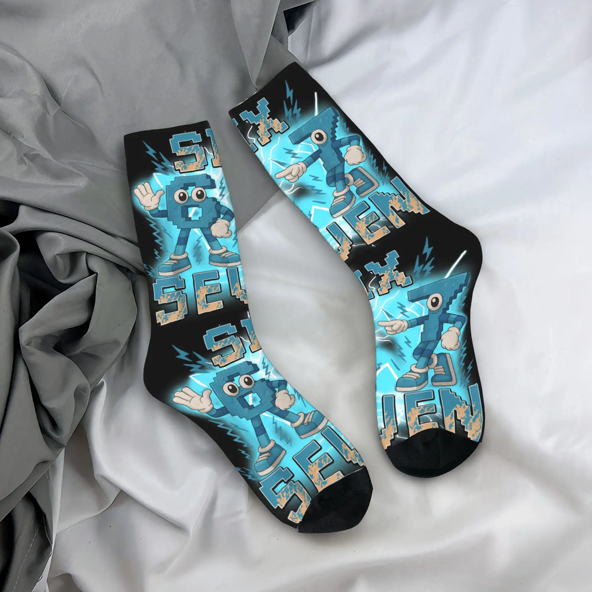 Meme 67 Six Seven 6 7 Italian Brainrot Socks Leisure Stockings Winter Anti Skid Men Socks Soft Breathable Graphic Running Socks