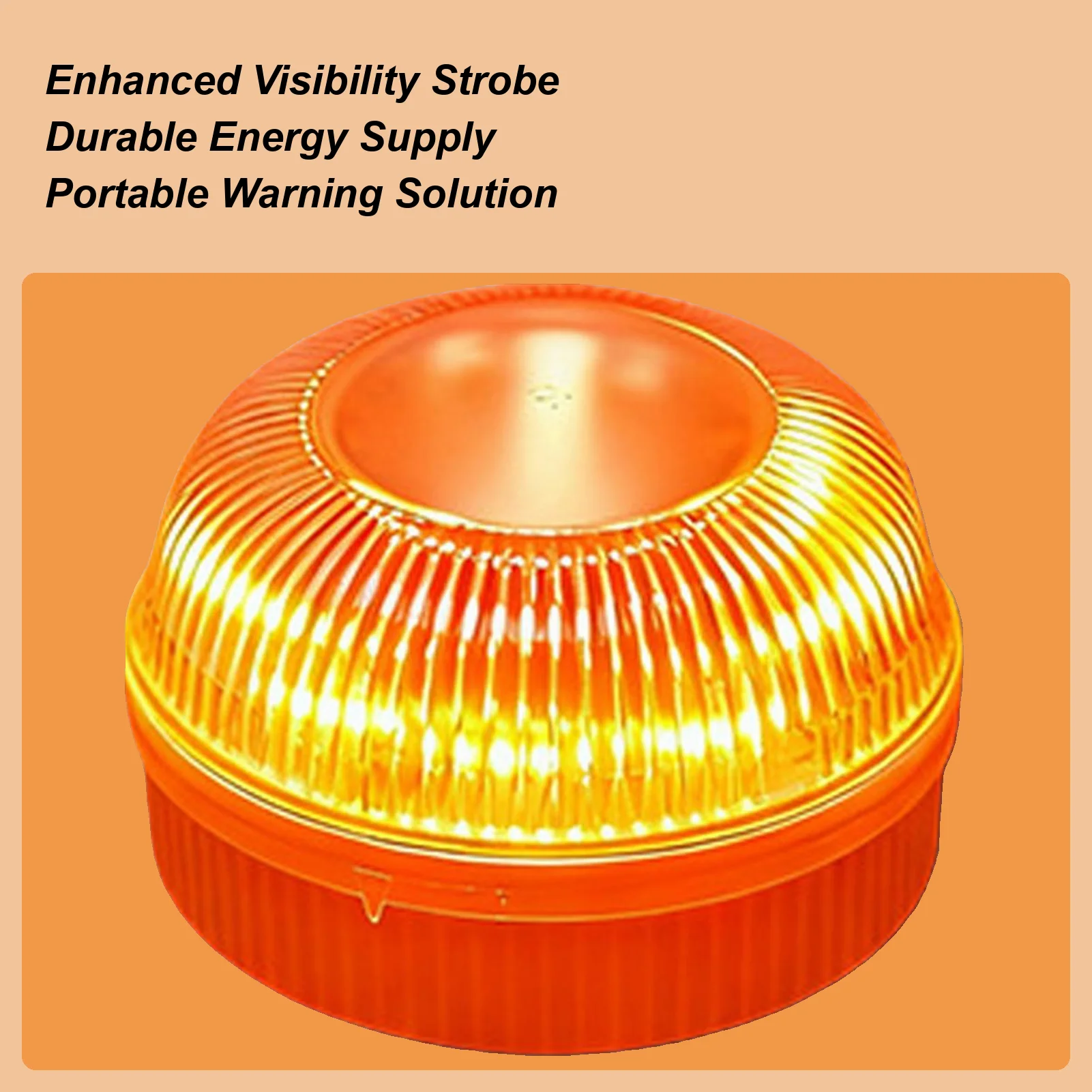 

LED Emergency Light, White/Orange Light, Car Warning Light, Traffic Flashing Light, With Battery And Magnetic Bottom Mounting