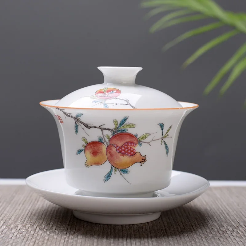 High quality white bone china Gaiwan Tea Set,Travel Ceramic Tea Set,White Kung fu tea set,Chinese Porcelain Gaiwan cup