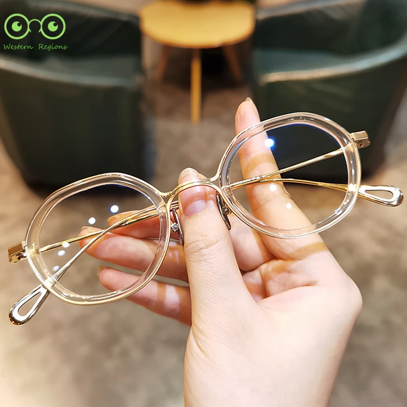 إطار دائري بسيط جديد لعام 2025 للرجال والنساء إطار تيتانيوم عصري وأدبي متعدد الاستخدامات وخفيف الوزن مع مرآة قصر النظر