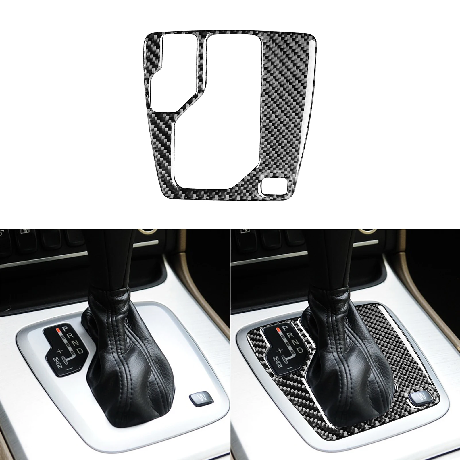 For Volvo XC90 2003-2014 Carbon Fiber Gear Box Button Panel Wood grain Shift Frame Decoration Interior Car Accessories Sticker