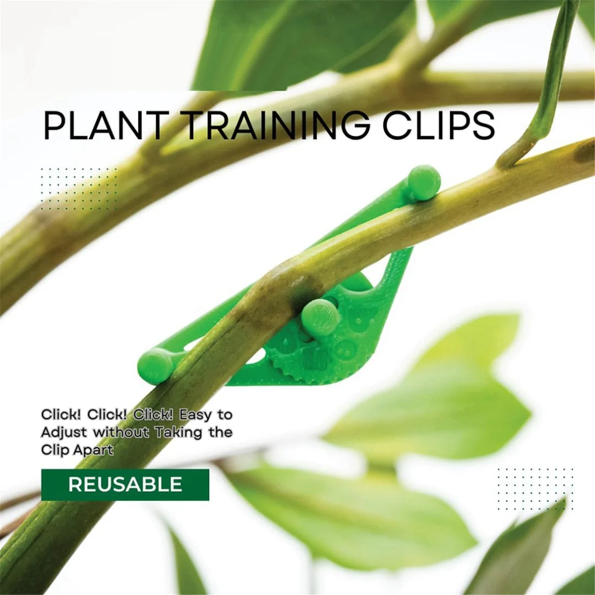 Paquete de Clips para plantas, Clips ajustables para entrenamiento de bajo estrés, soporte para tallo, tienda de cultivo, 20 unidades