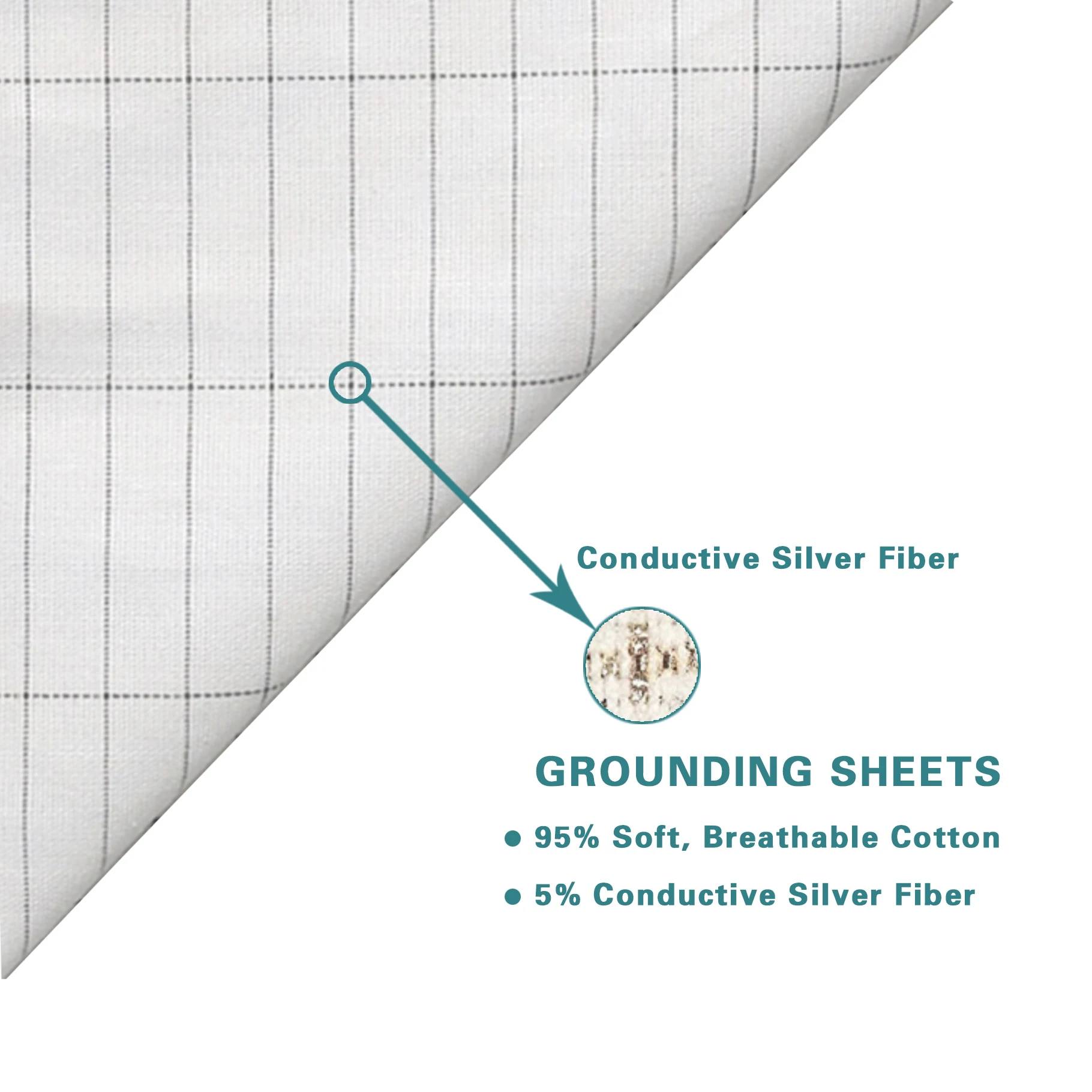 MAXSHARER Grounding 68*132cm bed sheet conductive Silver fiber flat sheet Organic Cotton Earthing bed sheet for Better Sleep