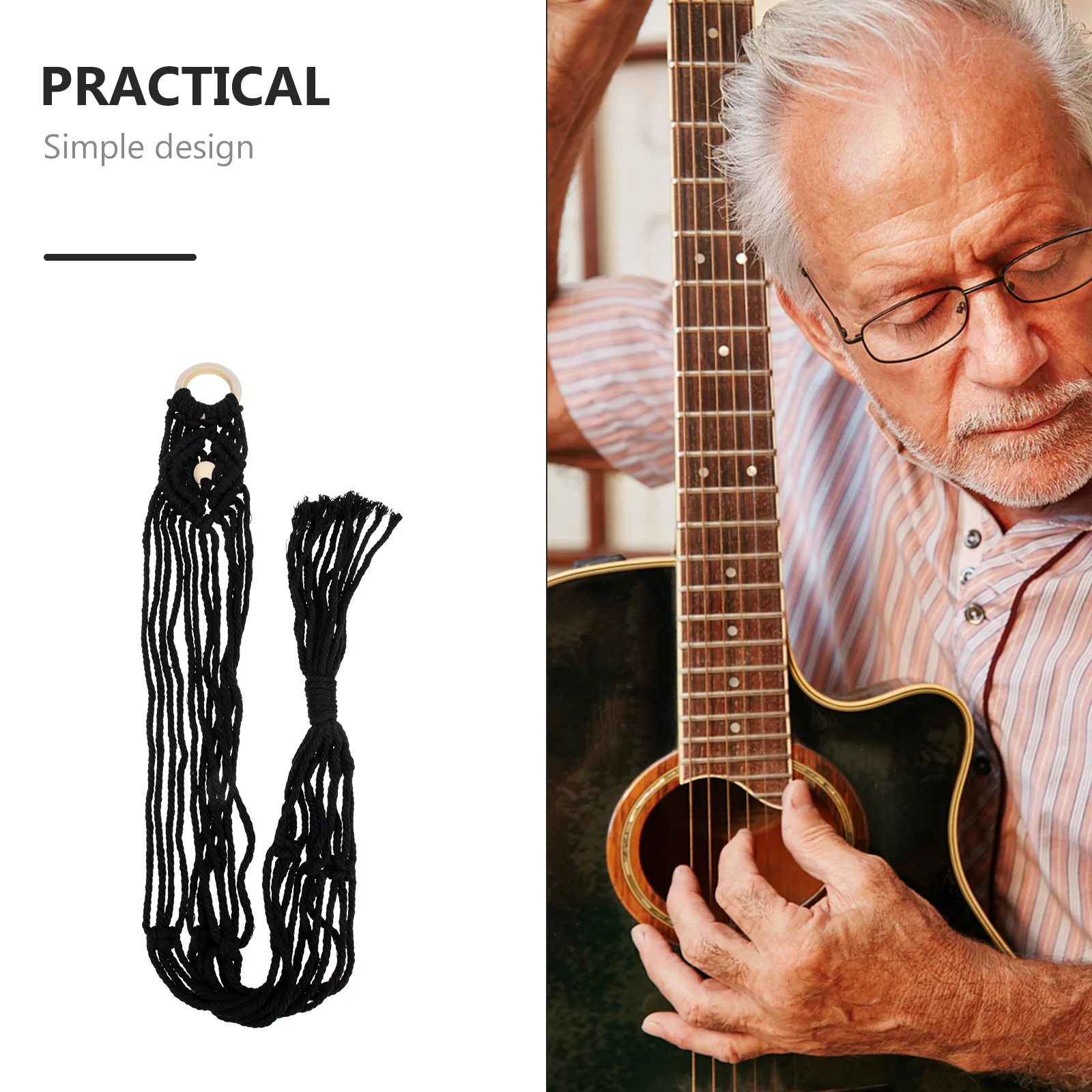 

Macrame Ukulele Hanger Handwoven Guitar Wall Mount Cotton Rope Holder Stable Durable Wall Display for Home Indoor Garden