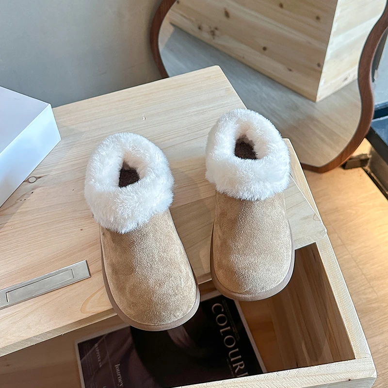 Stivali da neve per bambini 1-18 anni Giallo Marrone Imbottito Addensato Ragazzi Ragazze Scarpe di cotone Morbide stivali corti antiscivolo per bambini