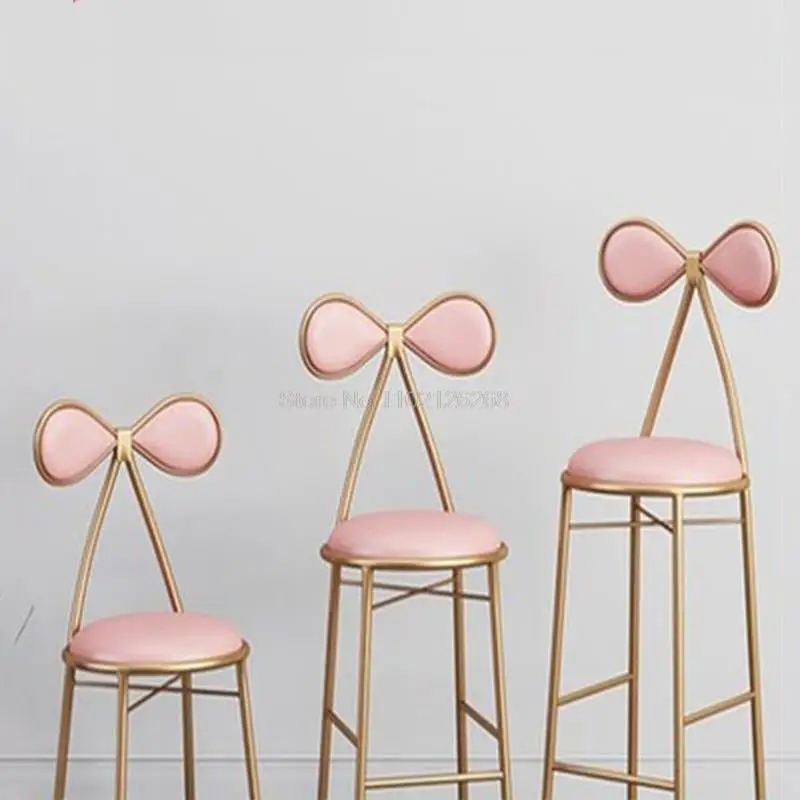 Nordic Household Butterfly Chair Golden Bar Chair Makeup Chair Backrest Modern Minimalist Dressing Table Stool Bar Stool