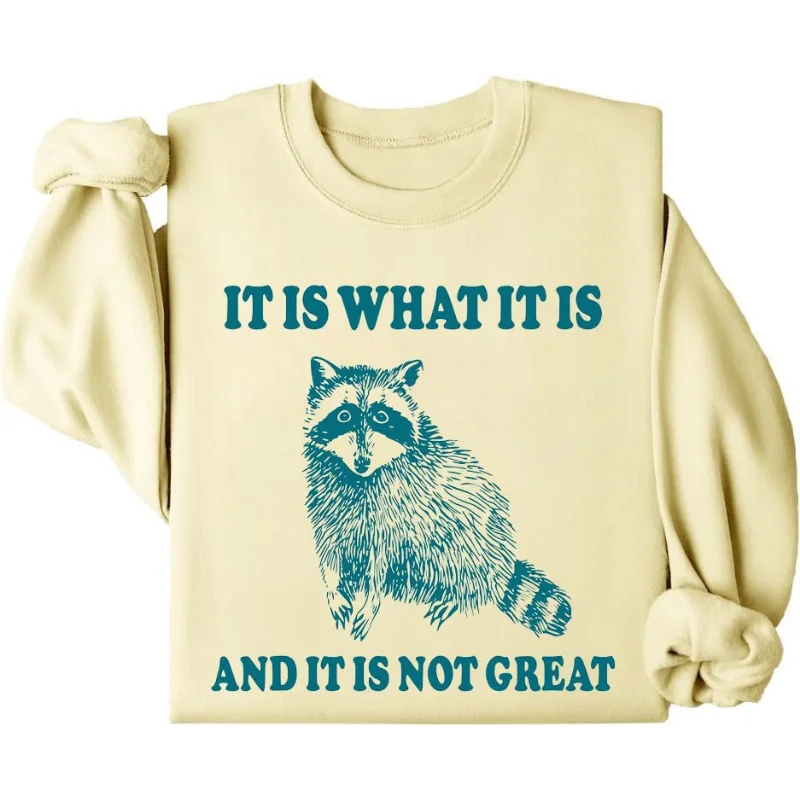 

It Is What It Is And It Is Not Great Sweatshirt,Sweatshirt Funny Raccoon Sweatshirt