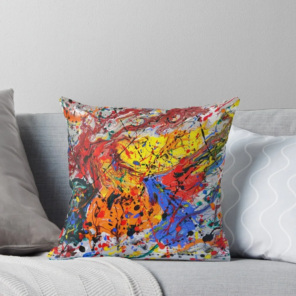 Excitement abstract art, multicolor splash Throw Pillow Pillowcase Decorative pillow case Pillow