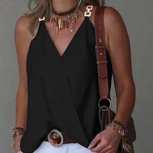 Metallschnalle mit weiblichen Tank -Tank -Top, ärmelloses loser Pullover, weiblicher Bluse, Sommer, 2024 10 Hauptverkaufsbluse Malhar - №7