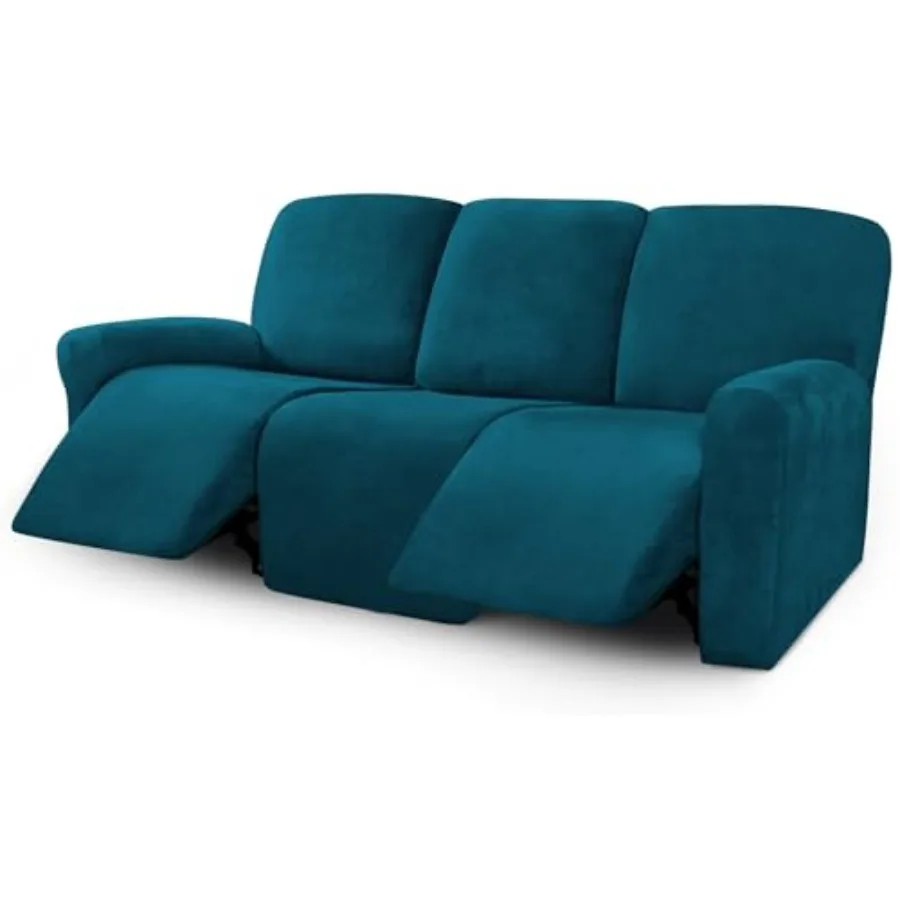 

Velvet 8-Pieces Recliner Sofa Covers Stretch Reclining Couch Covers for 3 Cushion Reclining Sofa Slipcovers Furniture Covers Th