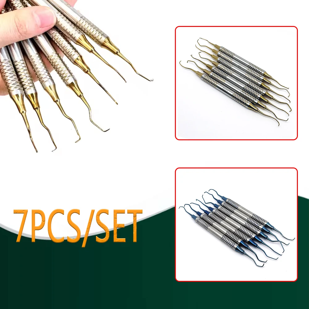 

Набор стоматологических скалеров из 7 предметов, изящные пародонтальные кюреты для удаления поддельного камня и очистки костей