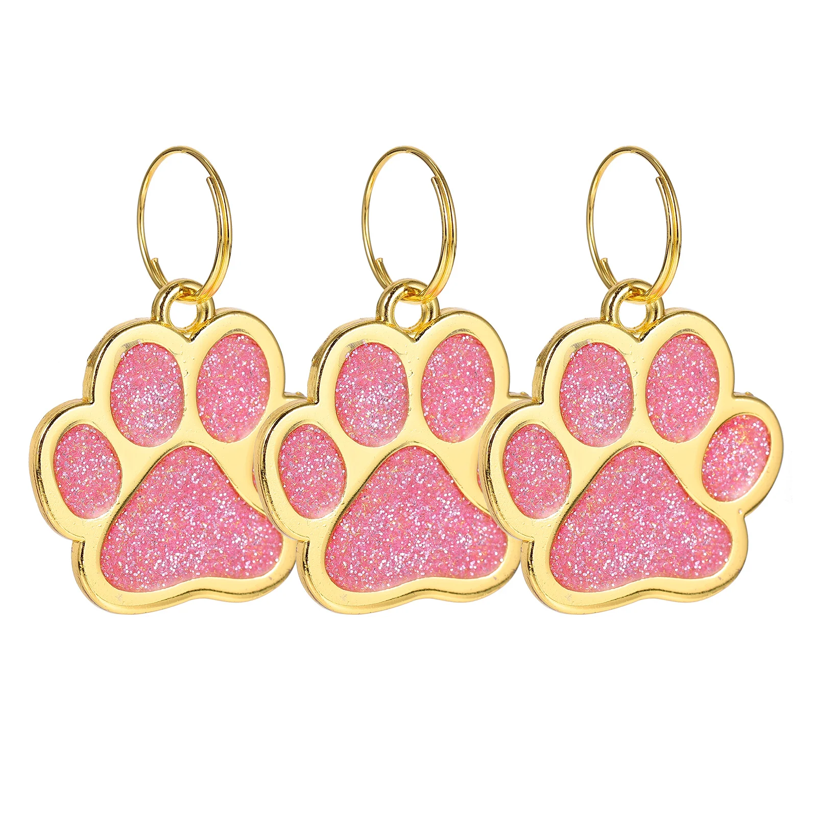 

3Pcs Zinc Alloy Pet Id Tags Stylish Paw Print Design Engraved Name Number Pet Pendent Dog Id Tags Tag