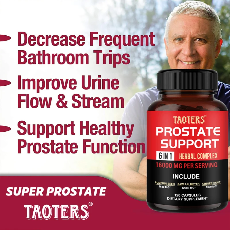 6 in 1 Herbal Capsules - Prostate Supplement, Helps with Urinary Tract Control, Relieves Inflammation, Reduces Urinary Frequency