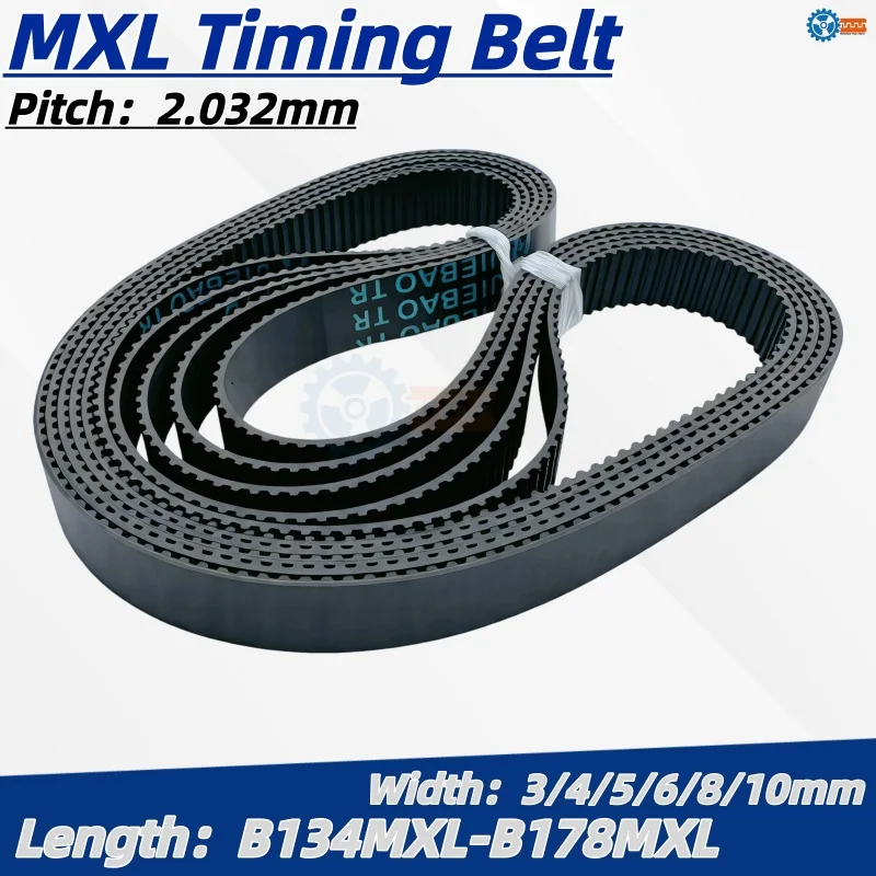 Applicable to MXL Timing Belt 3mm 4mm 5mm 6mm 8mm 10mm Width B134MXL B140MXL B145MXL B150MXL B155MXL B160MXL B165MXL B170MXL