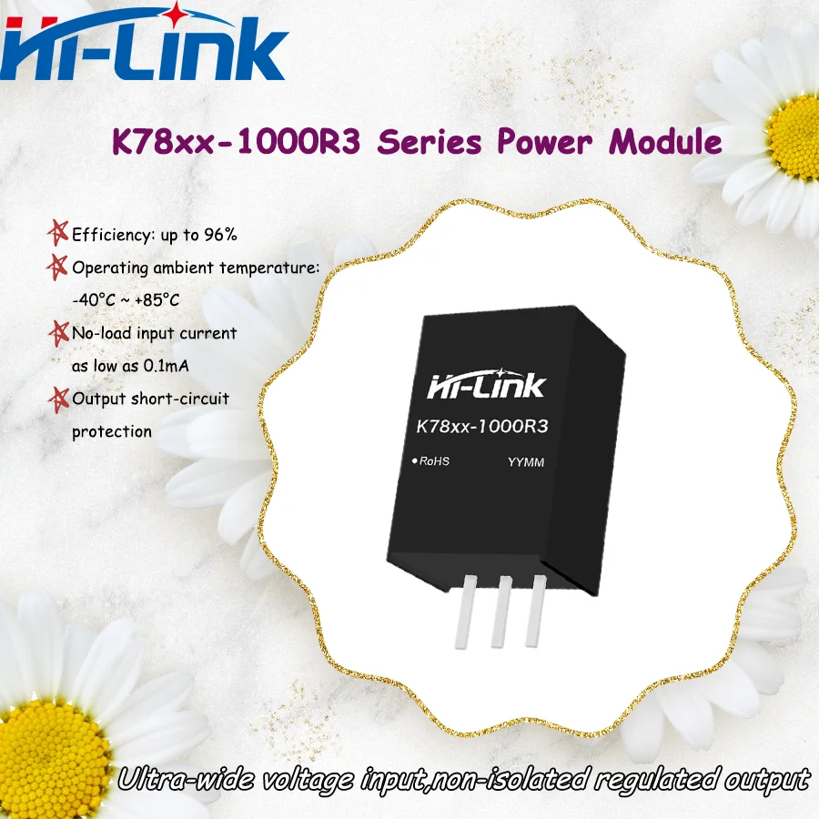 Hi-Link Compact SIP Unseparated Stabilizer K78xx 1000R3 Ultra Wide Input Bi Polar Output For Mini Electronic Control Boards