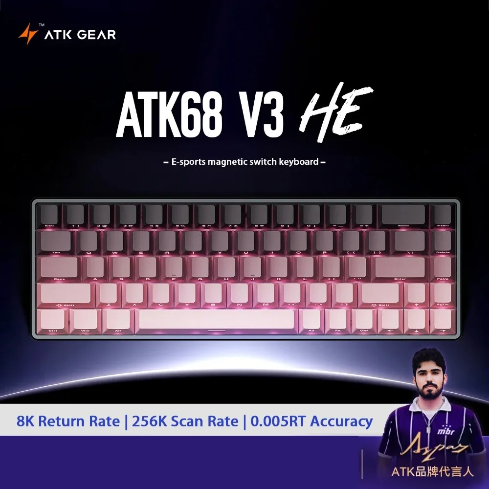 

ATK68 V3 HE Magnetic Switch Mechanical Keyboard Aluminum Alloy Wired 8K Hot Swap Customized Gaming Accessories Gamer Keyboard