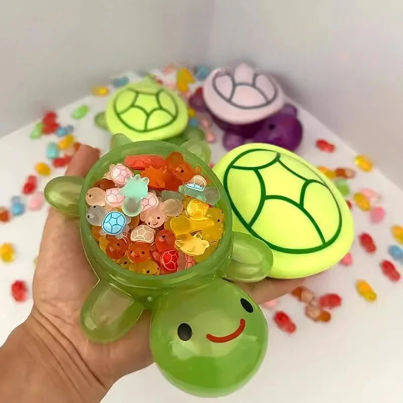 Cute Cartoon Luminous Turtle Storage Box Home Decor Resin Crafts Glowing Small Turtle Toy Storage Case Ornaments Decoration