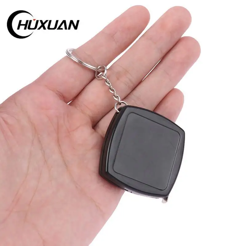 1pc Square 2m Tape Measure Retractable Gift Small Steel Ruler Key Chain Mini Steel Automatic Telescopic Measuring Tape Key Ring