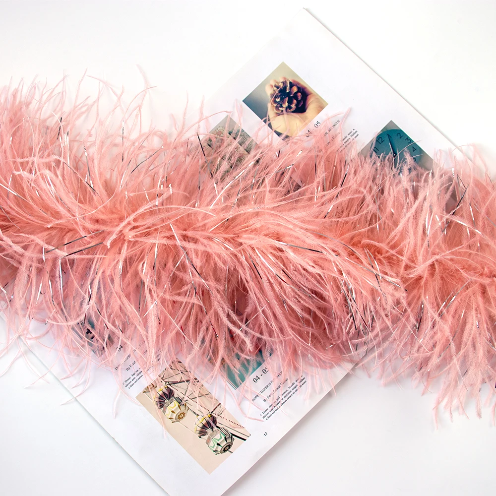 

Multi Colored Luxury Ostrich Feather Boa Shawl 6PLY Thick Feathers Scarf 2Meter Long for Wedding Party Dresses Crafts Decoration