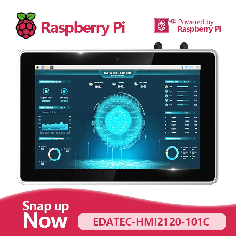 

Broadcom BCM2711 ED-HMI2120-101C, 10.1 inch Industrial Tablet PC Based on Raspberry Pi CM4, multi-point capacitive touchscreen