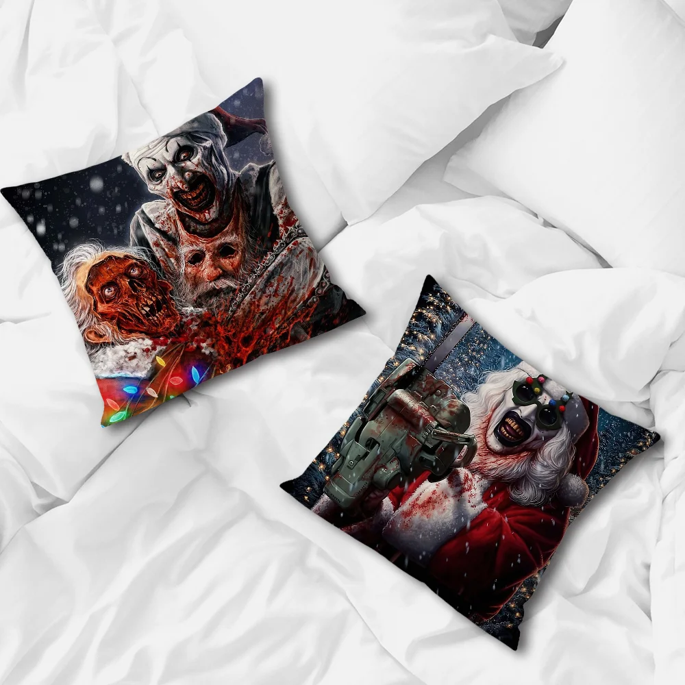 Horrible New Movie Pillow Case For Sofa Bedroom Living Room Office T-Terrifier 3 Bedside Table Backrest Cushion Printing Square