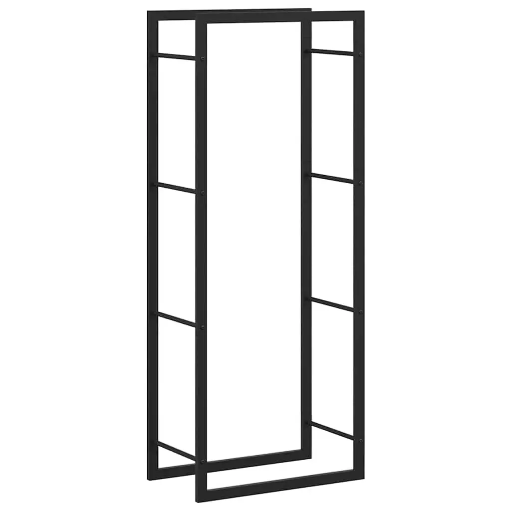 Firewood Rack for Indoors and Outdoors, 52-Inch Heavy Duty Steel Log Storage Holder, Matt Black Wood Stacking Stand for