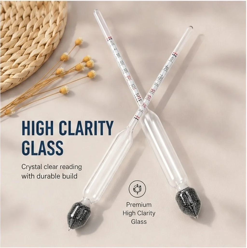 2Pcs Lab Density Meter for Milk Analysis Accurate Hydrometer for Cow Goat Dairy Testing Milk Quality Control Scientific