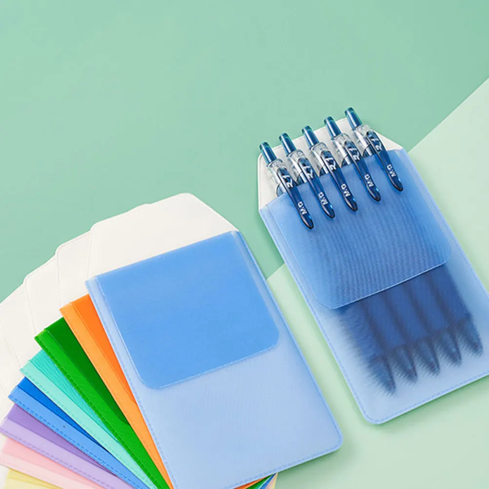

12 Pcs Pen Inserted Bag PVC Nurse Organizer Pocket Protector Leak Proof Office Pouch Plastic Doctors Bags Student Supplies