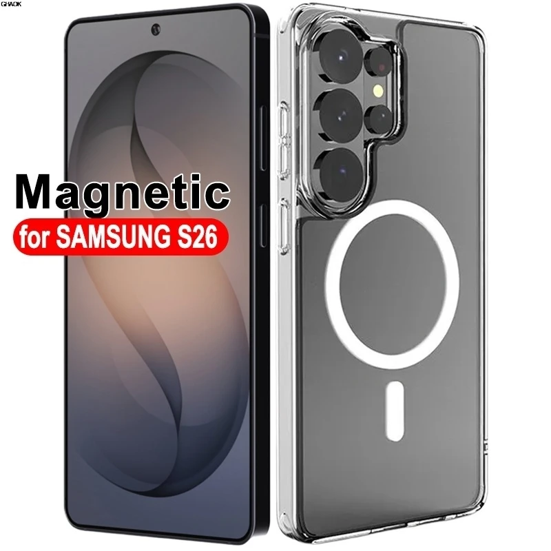 For Samsung S26 Magnetic Case Transparent Shockproof Phone Protector Cover For Samsung Galaxy S26 Ultra Plus s 26 Clear Fundas