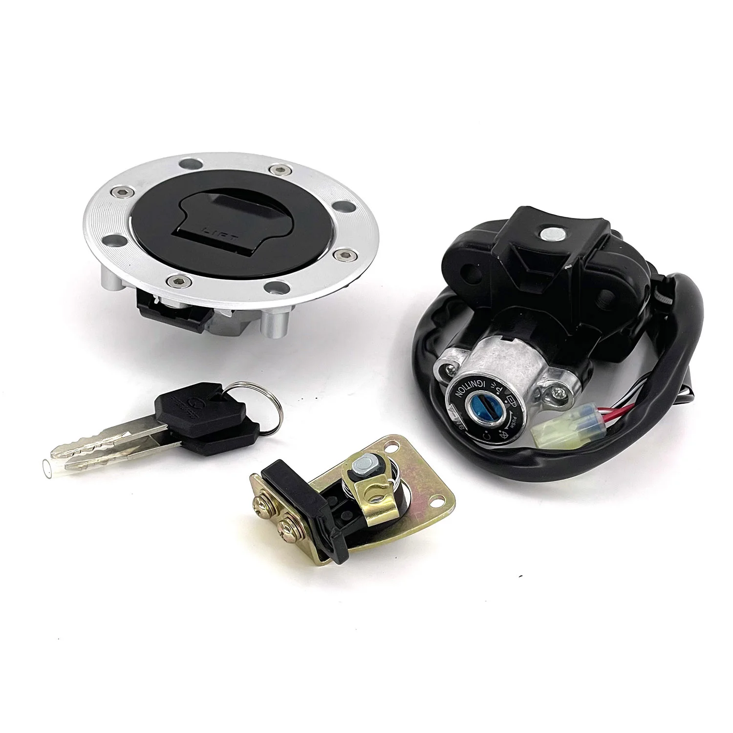 Motorcycle Ignition Switch Feul Tank Gas Cap Cover Seat Lock Key Fit For Suzuki Katana 600 Katana 750