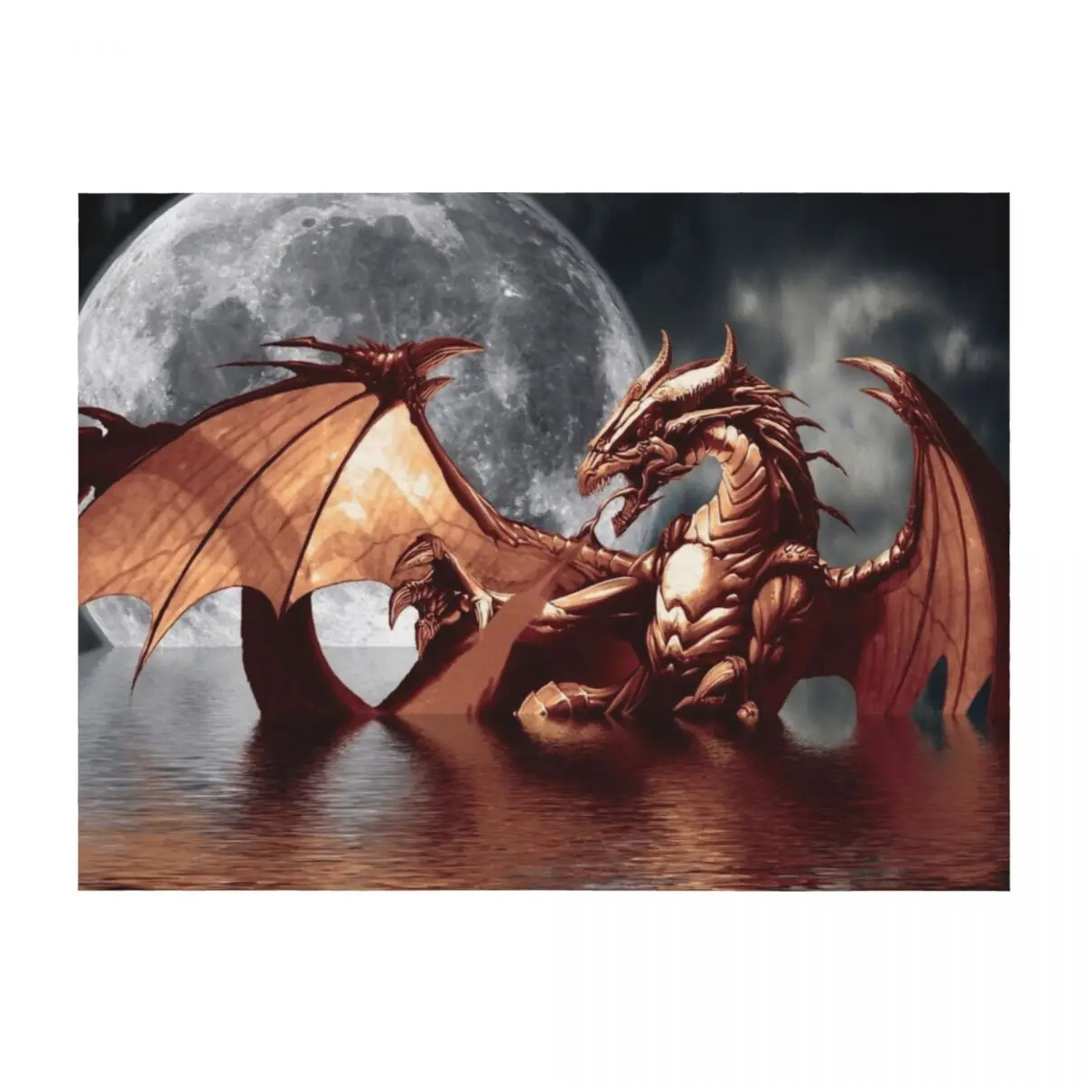 

Dragon Moon Fantasy Art Design Throw Blanket cosplay anime Decorative Beds Designers Soft Blankets
