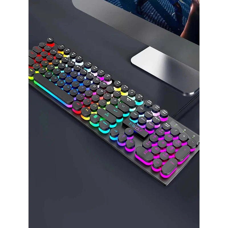 RGB Gaming Mechanical Keyboard USB Wired 104 Keys Keyboard Backlit Black Red Blue Light for Computer Laptop Pro Gamer Keyboard