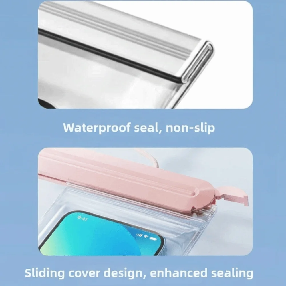 Водонепроницаемый чехол для телефона с сенсорным экраном, прозрачный, однотонный, на шею, с подвесным шнуром для использования под водой