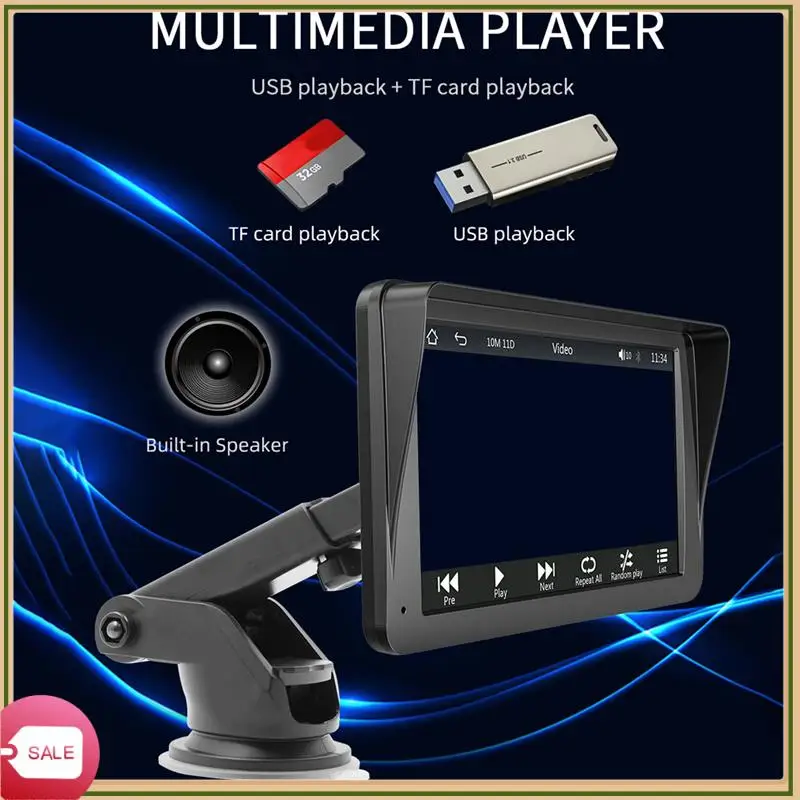 

7 Inch Portable Wireless Carplay Screen Carplay Mp5 Car Mp5 Player GPS Universal Durable High Guality Black