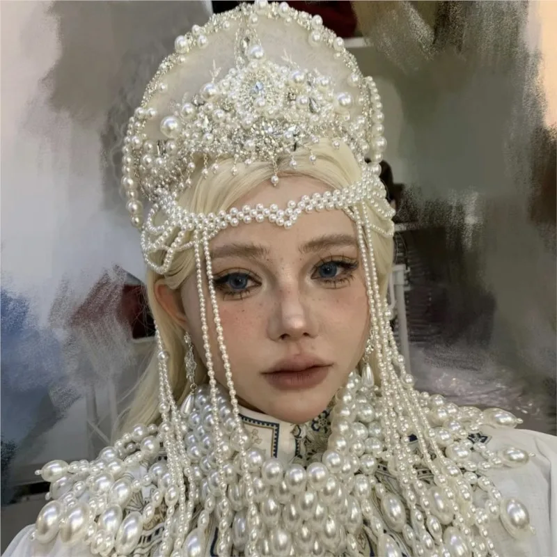 

New Russia Forehead Ornament Headdress Hat Crown Heilongjiang Harbin Trip Shoot