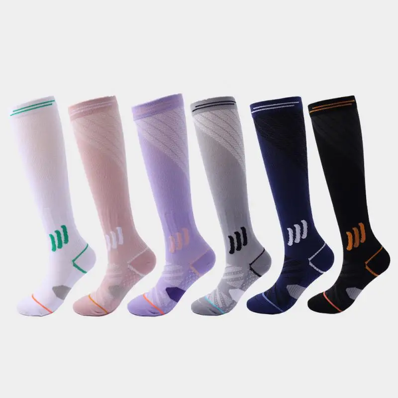 6pair  Breathable Protective Women Pressure Socks Fitness Sports Yoga Calf Running Muscle Compression Nurse Sport Knee Stocking