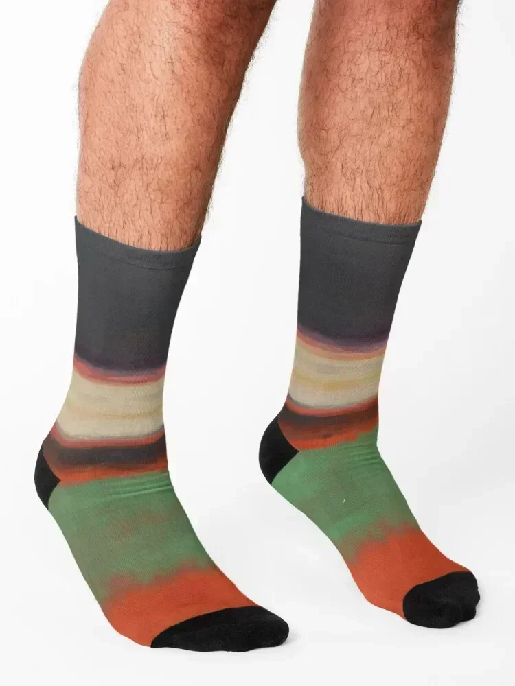 Mark Rothko Magenta, Black, Green on Orange Socks funny gifts valentine gift ideas heated Novelties Men's Socks Women's