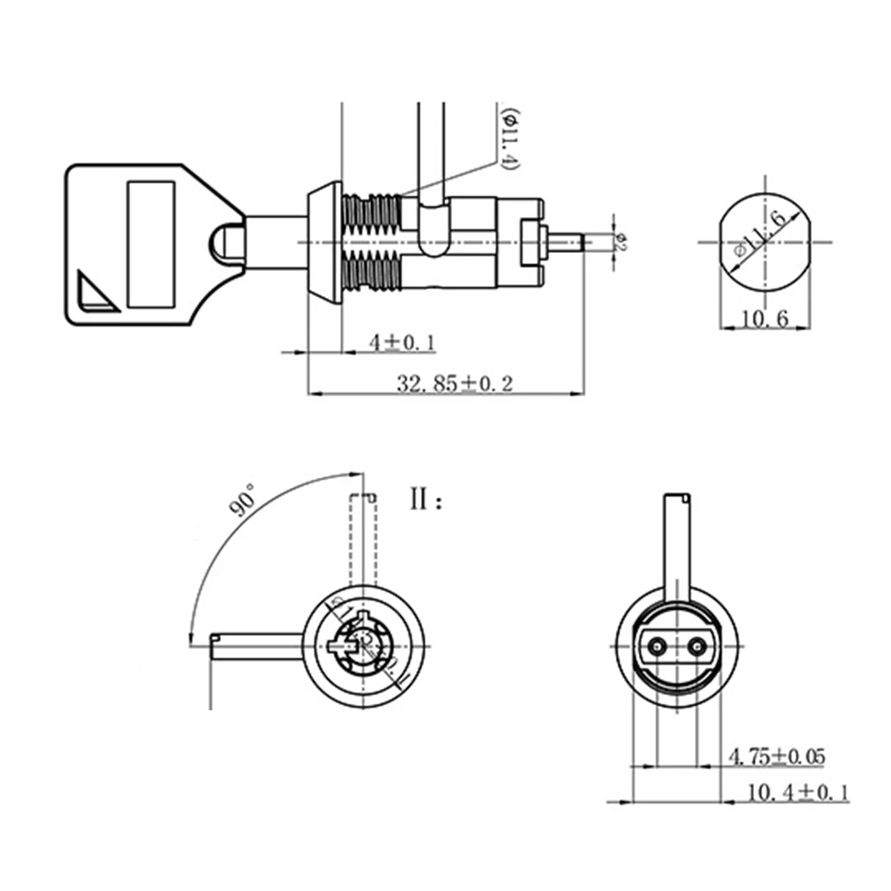 

12mm Stainless Steel Key Lock with Nut and 2 Keys for Vending Machine Use Featuring Material and Dual Gear Mechanism