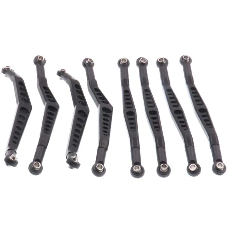 8PCS CNC Metal Linkage Set Upper And Lower Suspension Link Rod For 1/10 RC Crawler Axial Wraith 90020 90018 90031