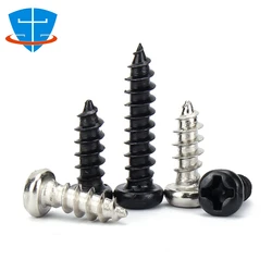 1000/100pcs Button Head Phillips Self-tapping Wood Screw M1 M1.2 M1.4 M1.7 M2 M2.3 M3 Nickel Plated Round Head Electronic Screw