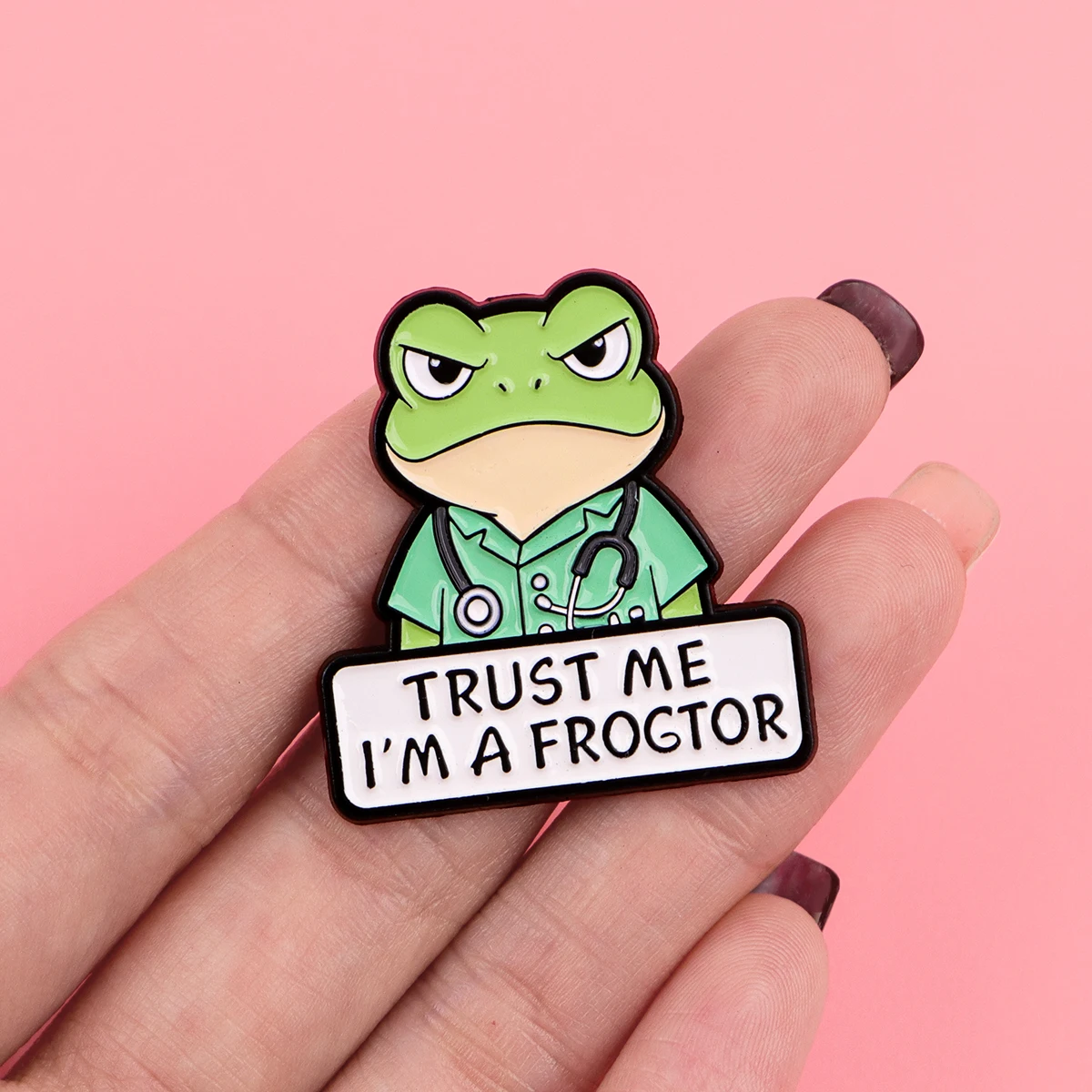 Cartoon Animal Doctor Enamel Pin Trust Me I'm A Doctor Quote Brooches Cute Duck Frog Dog Lapel Badges Jewelry Gifts for Friends