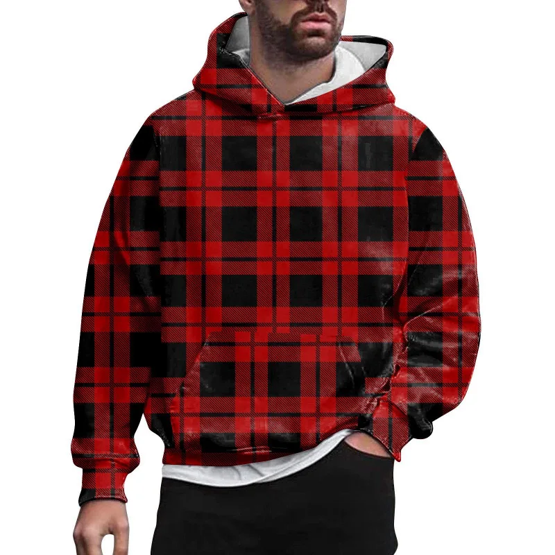 

Fashion Plaid 3D Printed Autumn Hoodies Men's Long Sleeve Streetwear Hooded Sweatshirts Oversized Y2k Pullover Man Tops Clothing