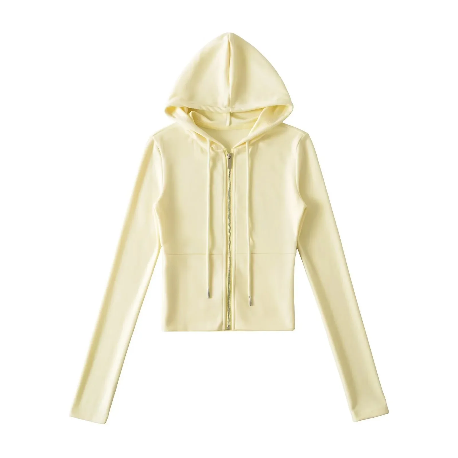 

Модная индивидуальная толстовка с капюшоном для женщин, осенняя облегающая толстовка на молнии, повседневная короткая спортивная куртка для фитнеса, топ 6YF7