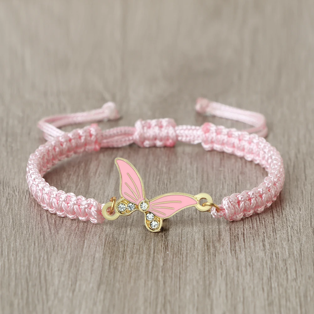20Styles Women Simple Adjustable Pink Rope Bracelet Charms Sweet Animal Pendant Braided Bracelets Girls New Fashion Jewelry Gift