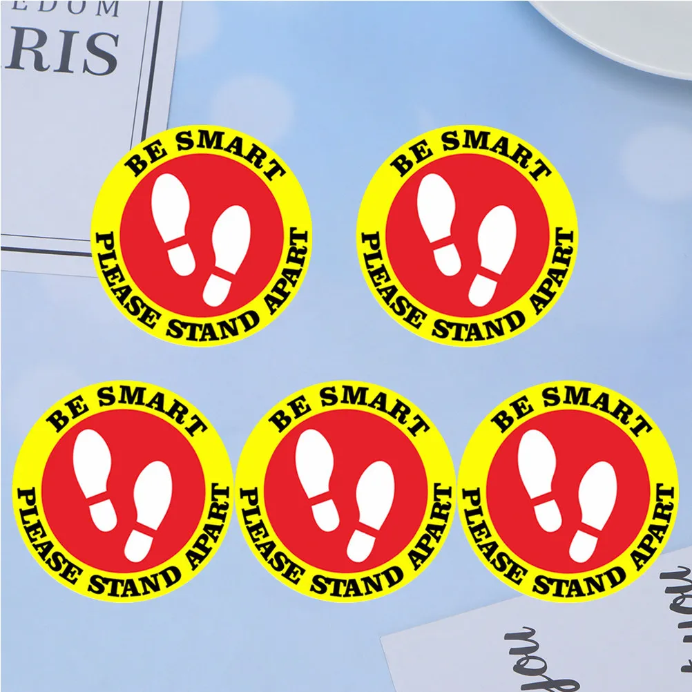

School Sticker Prevention Decals Decor Keeping Distance Design for Mall Toilet Public Places Safe Practical PVC Material Easy