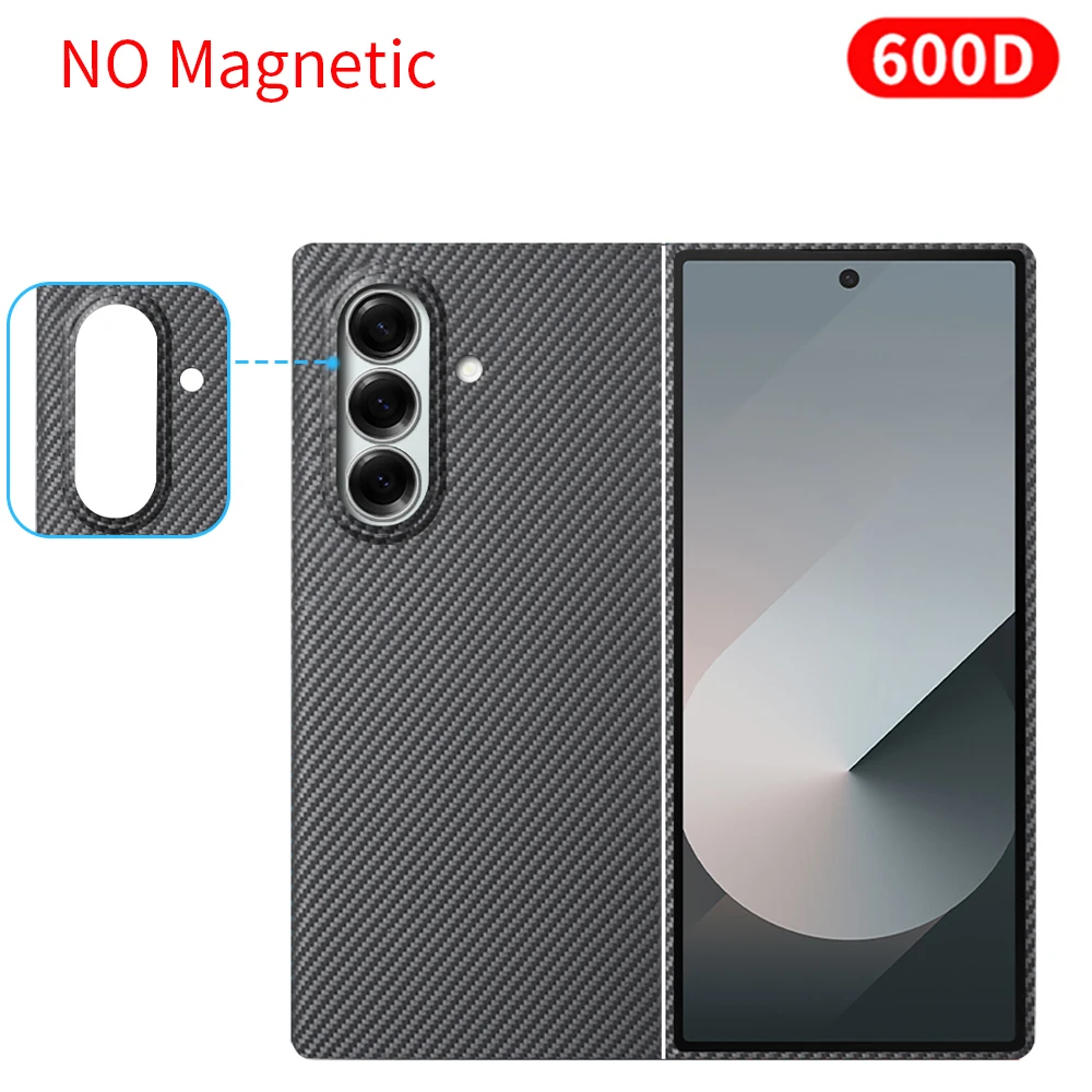 Voor samsung z fold 7 carbon case 600d kevlar aramidevezel magsafe stof ultradunne harde cover magnetische balck Slim light premium
