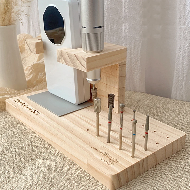 Support de présentation en bois pour forets à ongles, support de rangement durable pour le nail art, la manucure DIY et les petits accessoires de formation, 1 pièce
